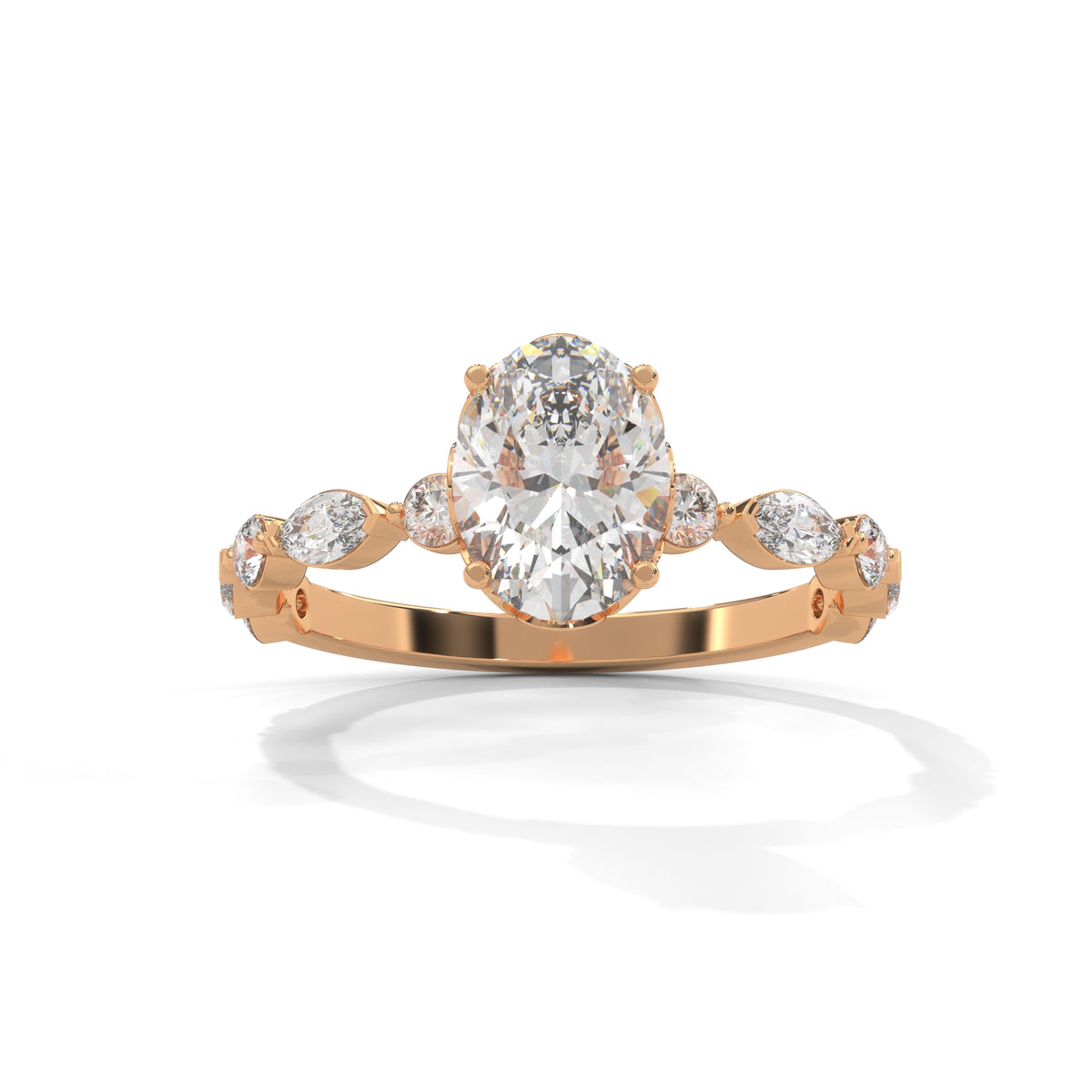 Wildflower Vine Solitaire Ring