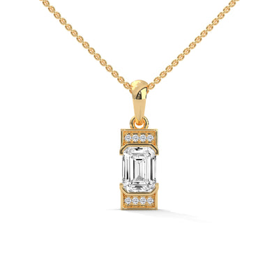 Art Deco Emerald Solitaire Pendant — IGI Certified Diamond Jewellery | My Carat India