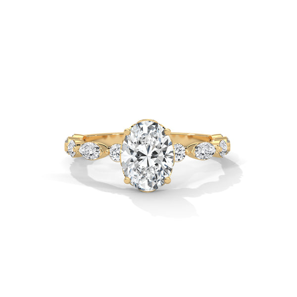 Wildflower Vine Solitaire Ring