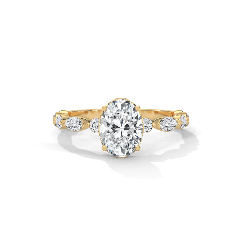 Wildflower Vine Solitaire Ring