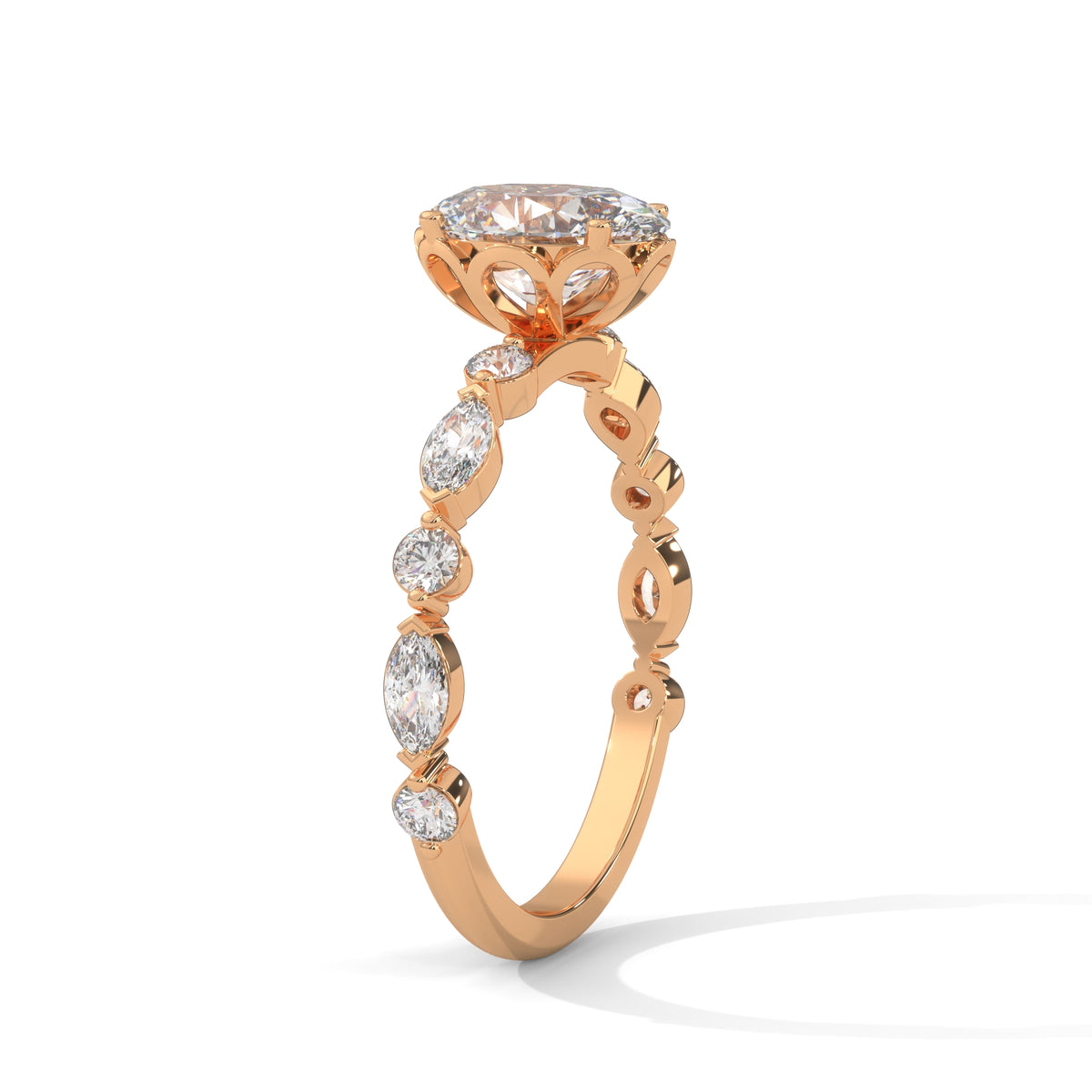 Wildflower Vine Solitaire Ring