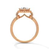 Celestial Teardrop Halo Solitaire Ring