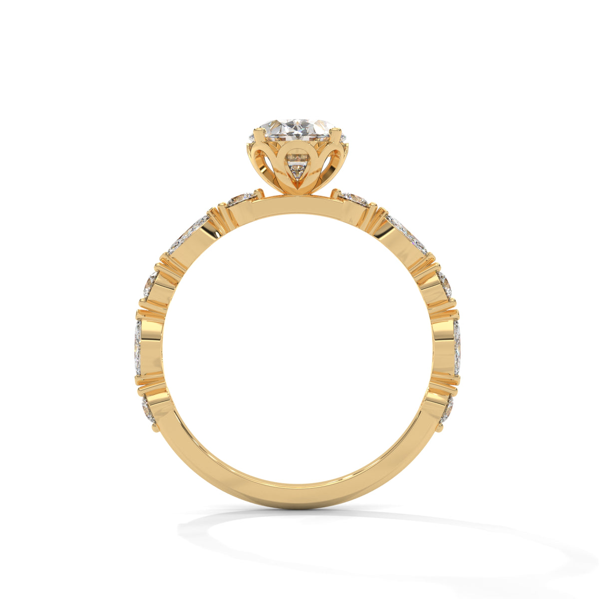 Wildflower Vine Solitaire Ring