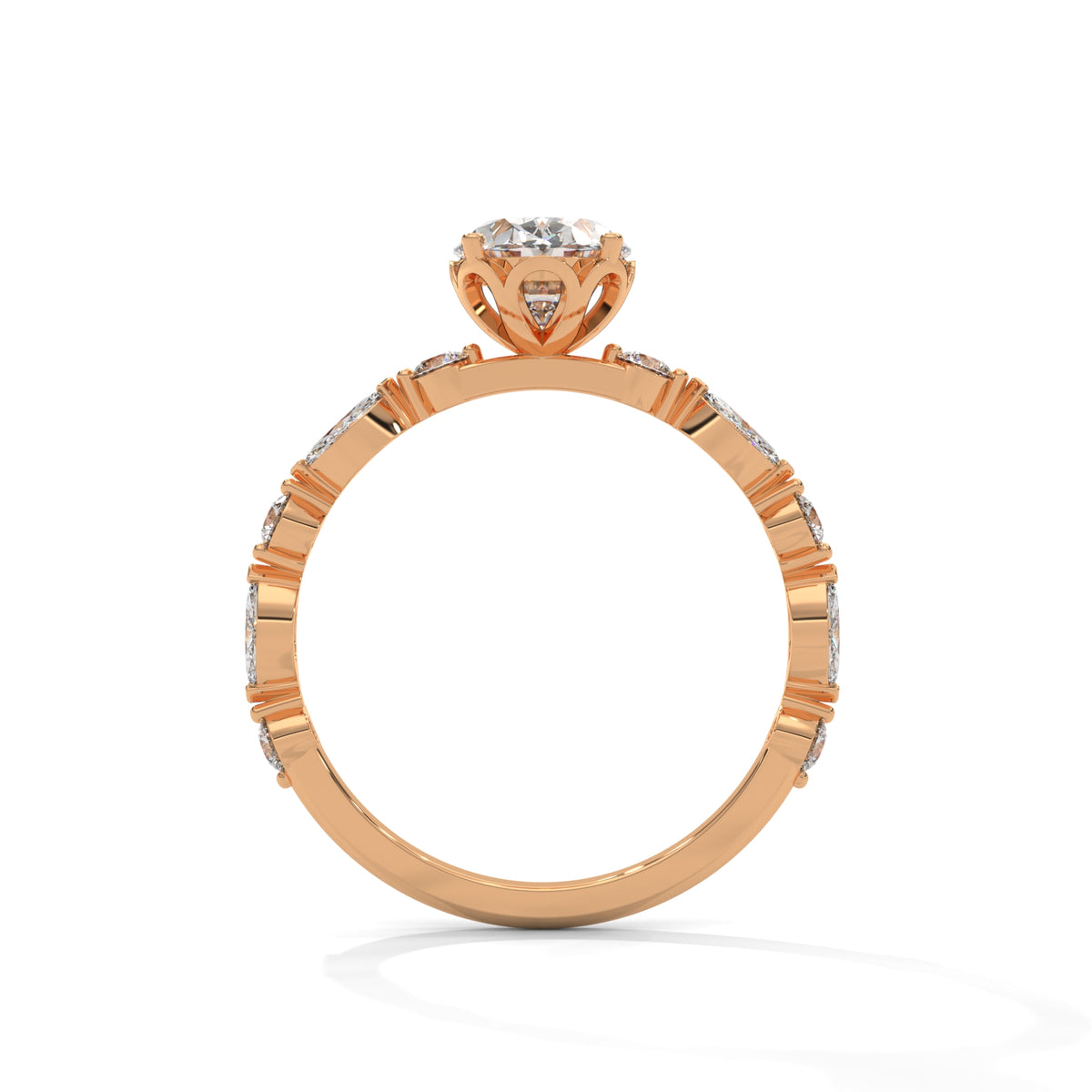 Wildflower Vine Solitaire Ring