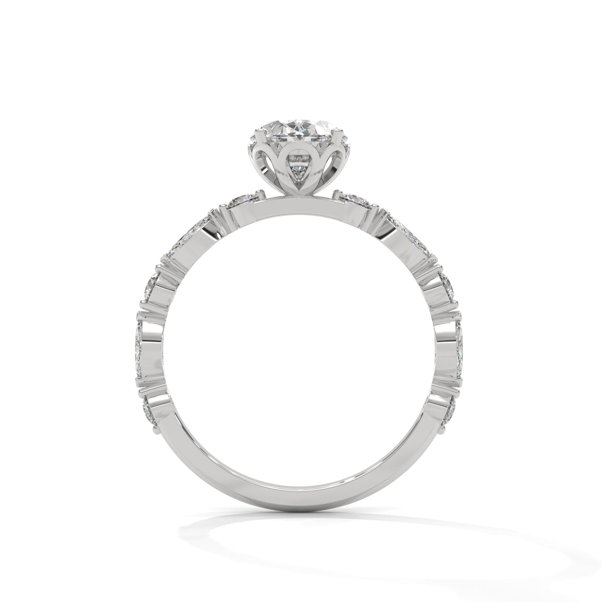Wildflower Vine Solitaire Ring