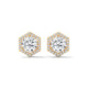 Hexagon Halo Solitaire Earrings