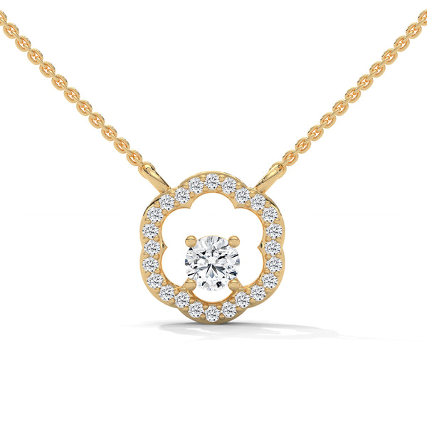 Bloom Halo Solitaire Pendant