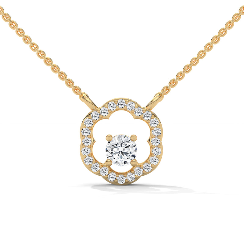 Bloom Halo Solitaire Pendant