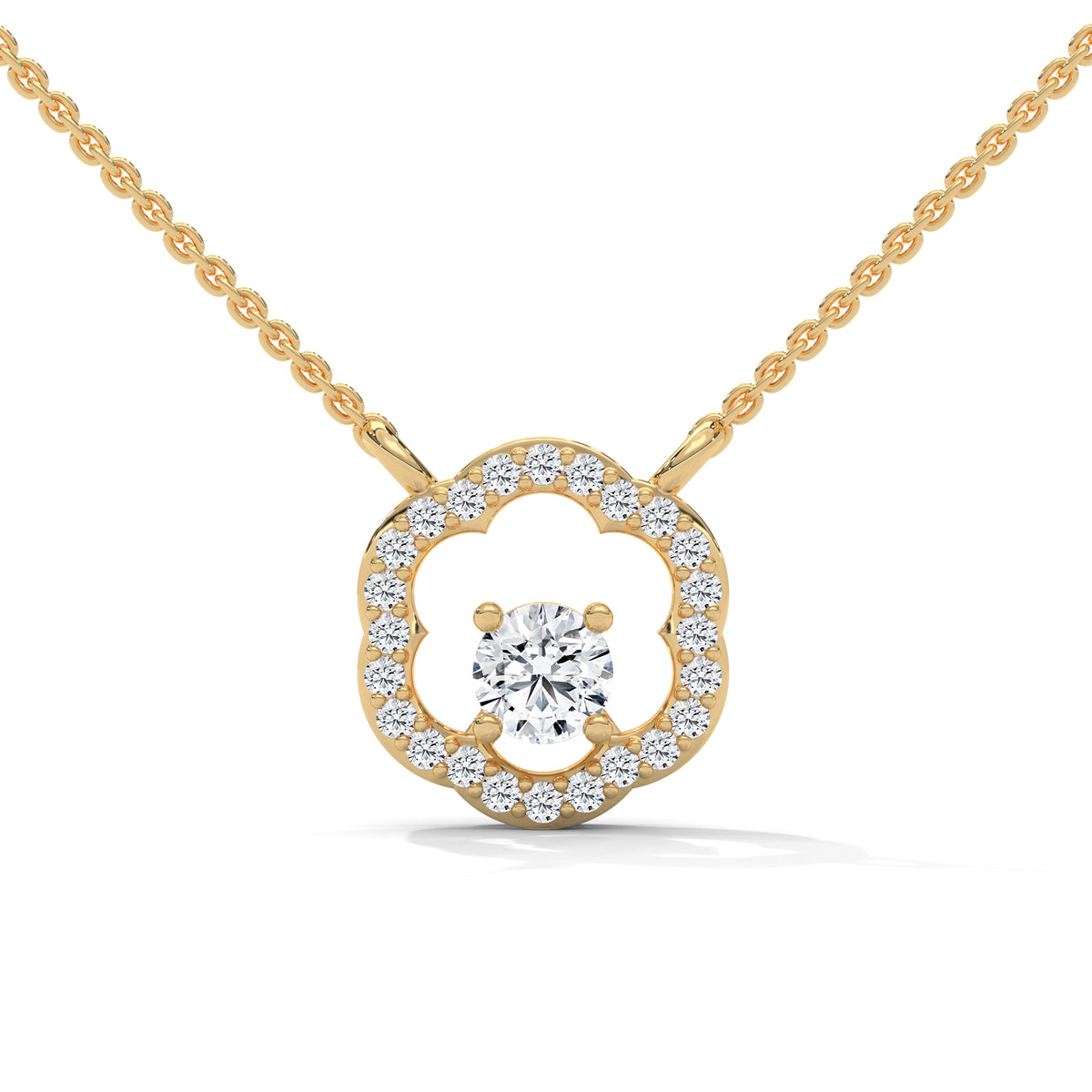 Bloom Halo Solitaire Pendant