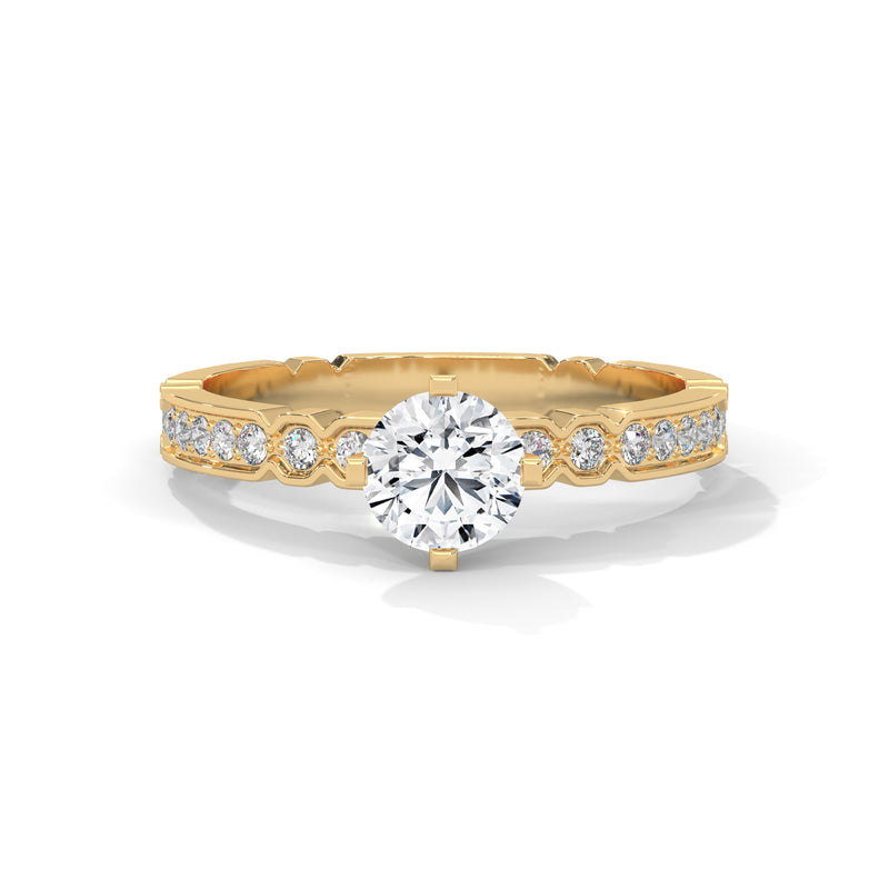 Sculpted Arc Solitaire Ring