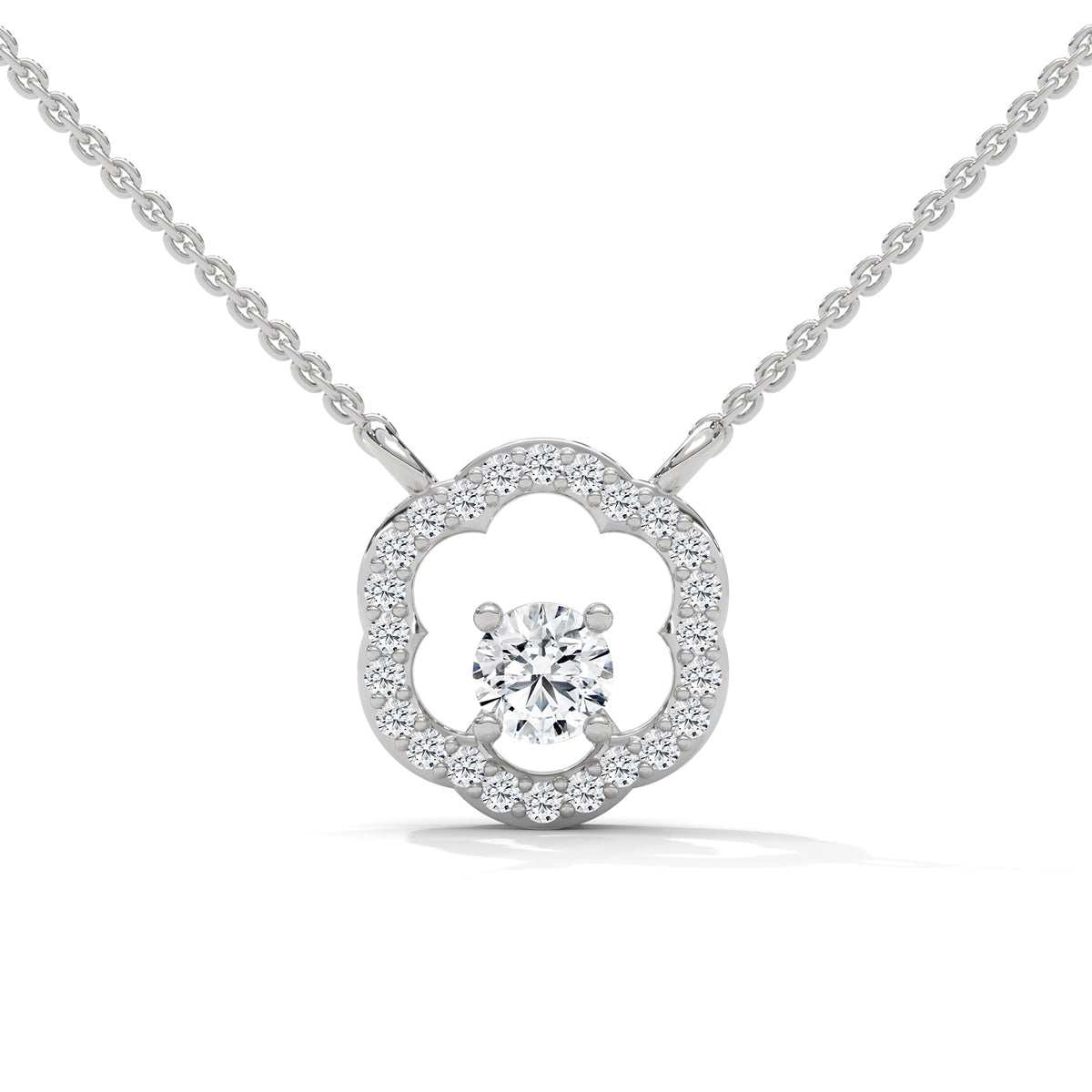 Bloom Halo Solitaire Pendant