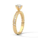 Sculpted Arc Solitaire Ring