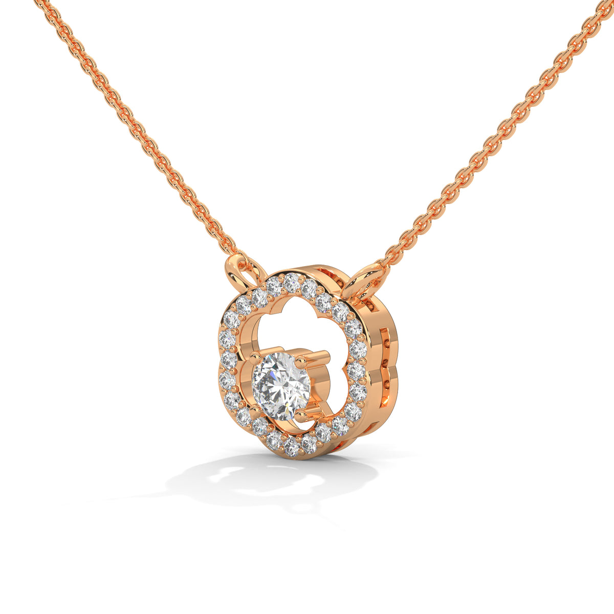 Bloom Halo Solitaire Pendant