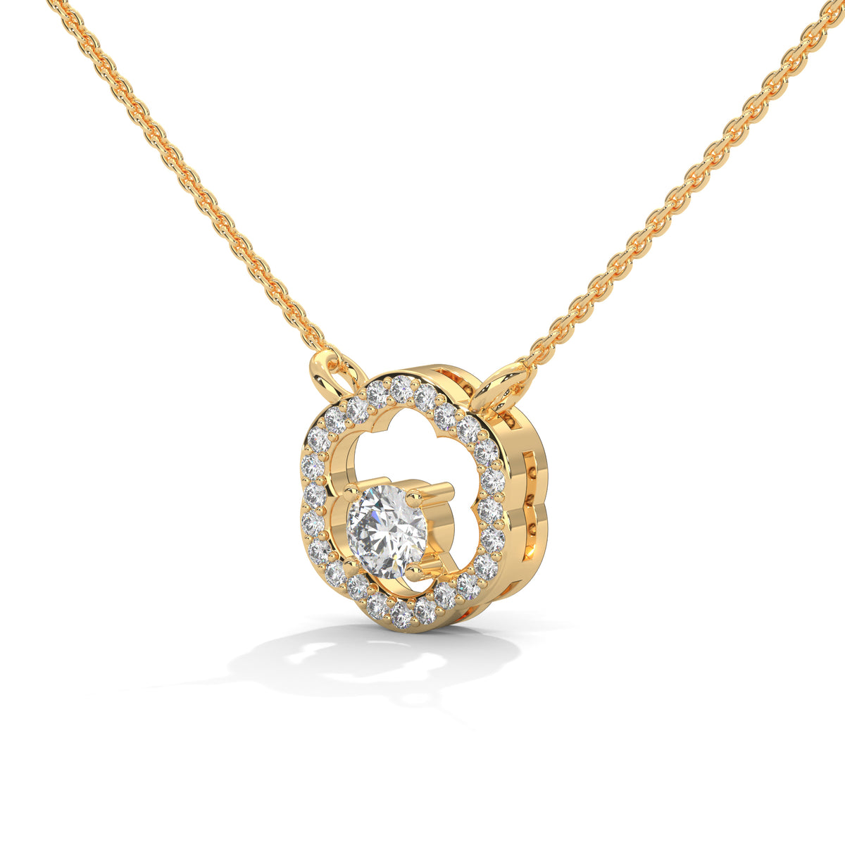 Bloom Halo Solitaire Pendant