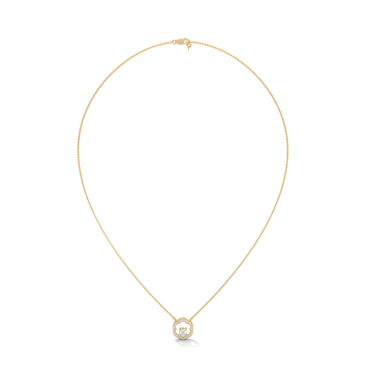 Bloom Halo Solitaire Pendant