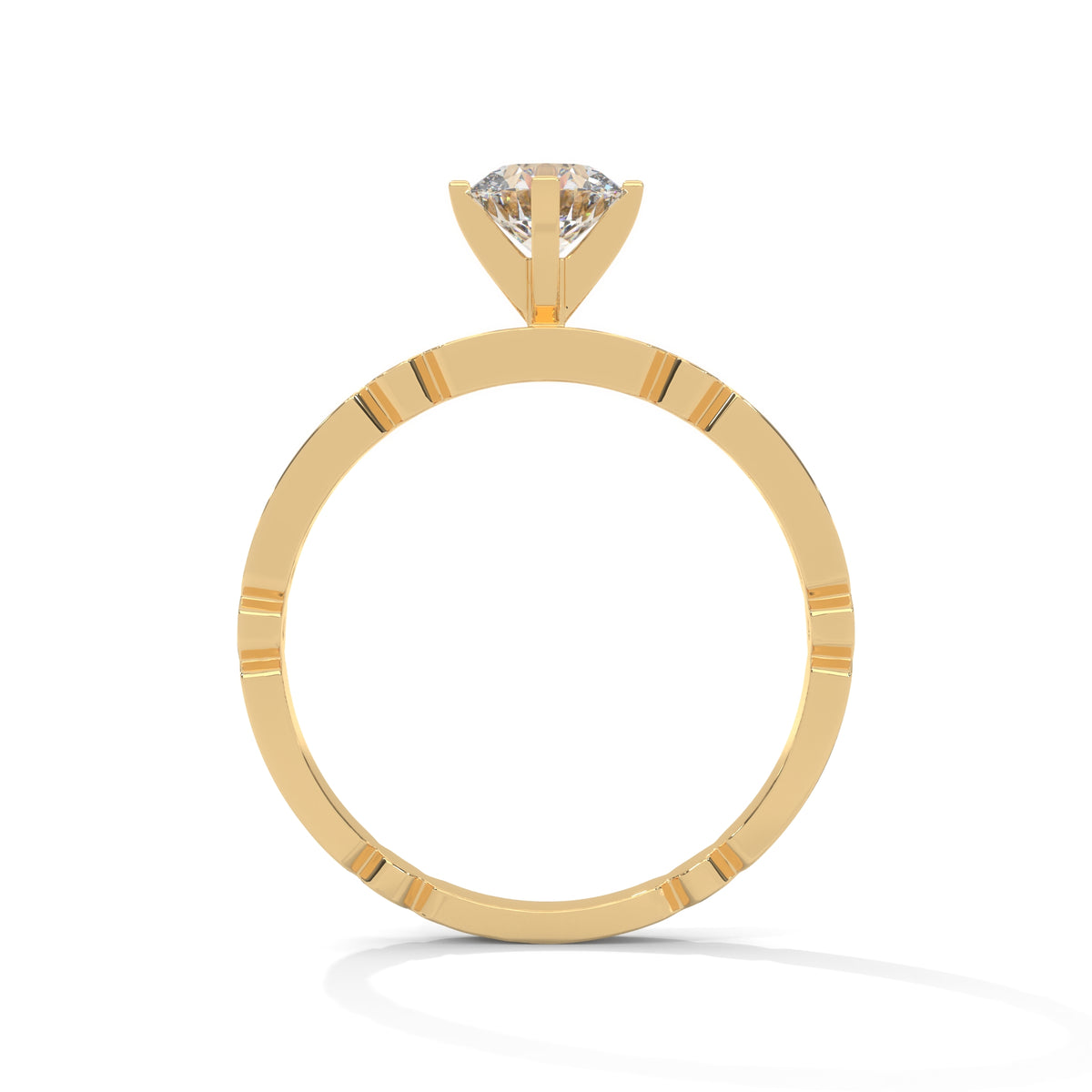 Sculpted Arc Solitaire Ring
