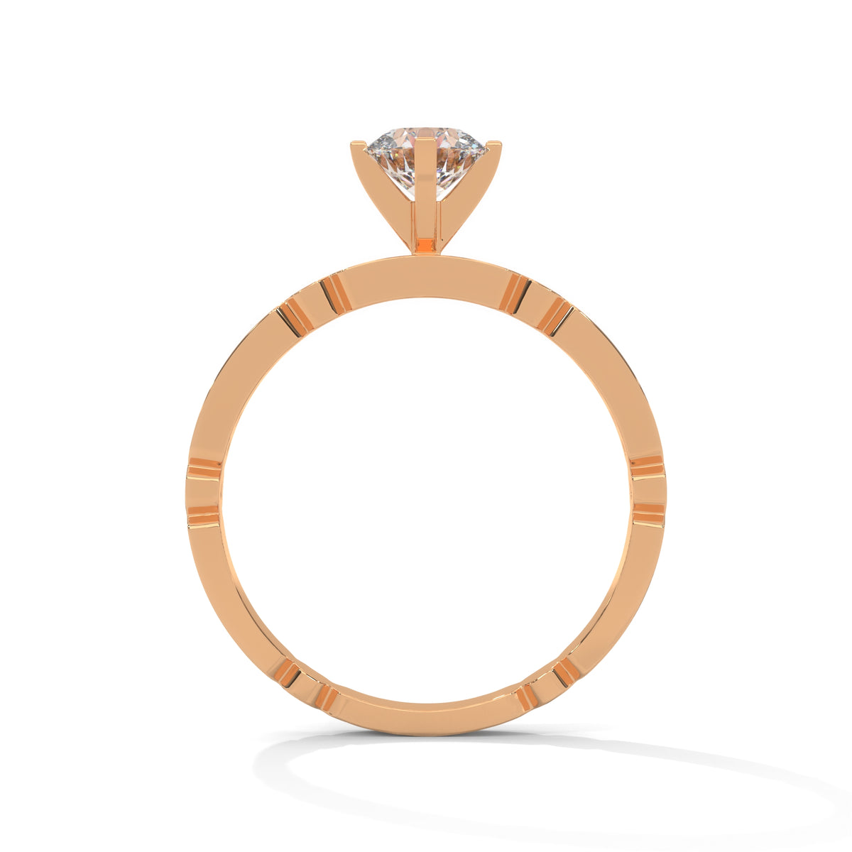 Sculpted Arc Solitaire Ring