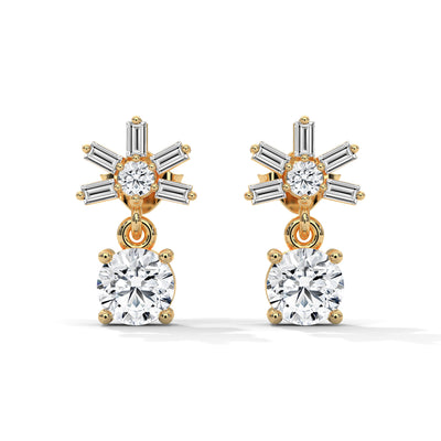 Starburst Solitaire Drop Earrings — IGI Certified Diamond Jewellery | My Carat India