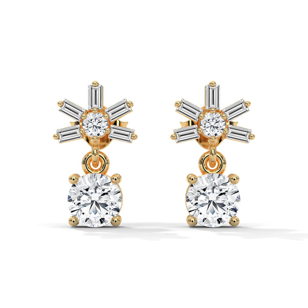 Starburst Solitaire Drop Earrings