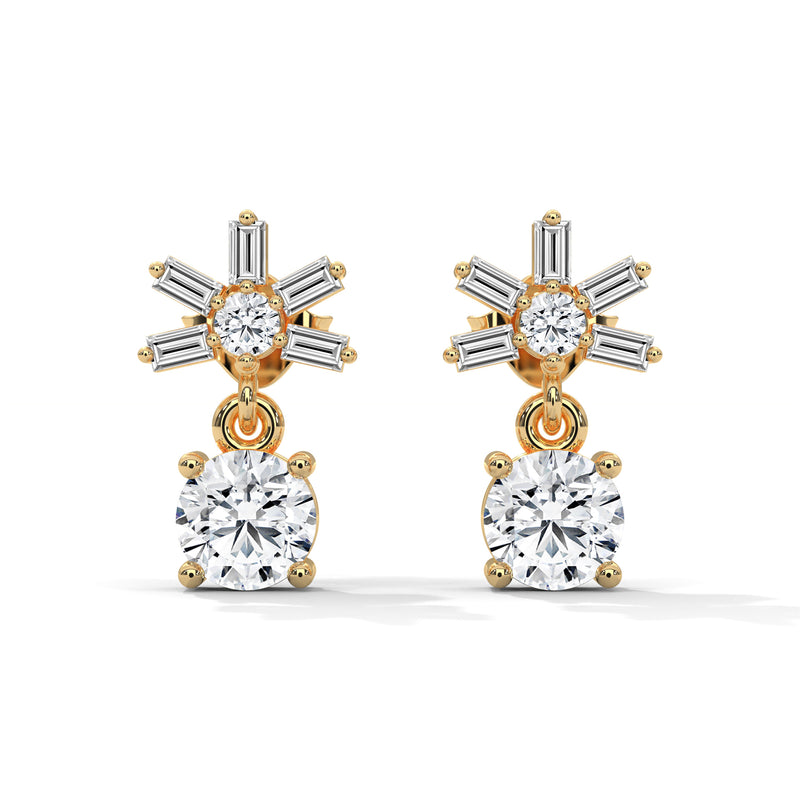 Starburst Solitaire Drop Earrings