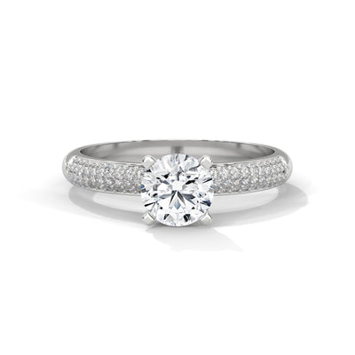 Crown Pavé Solitaire Ring — IGI Certified Diamond Jewellery | My Carat India