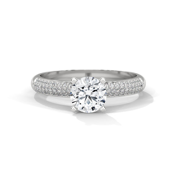 Crown Pavé Solitaire Ring