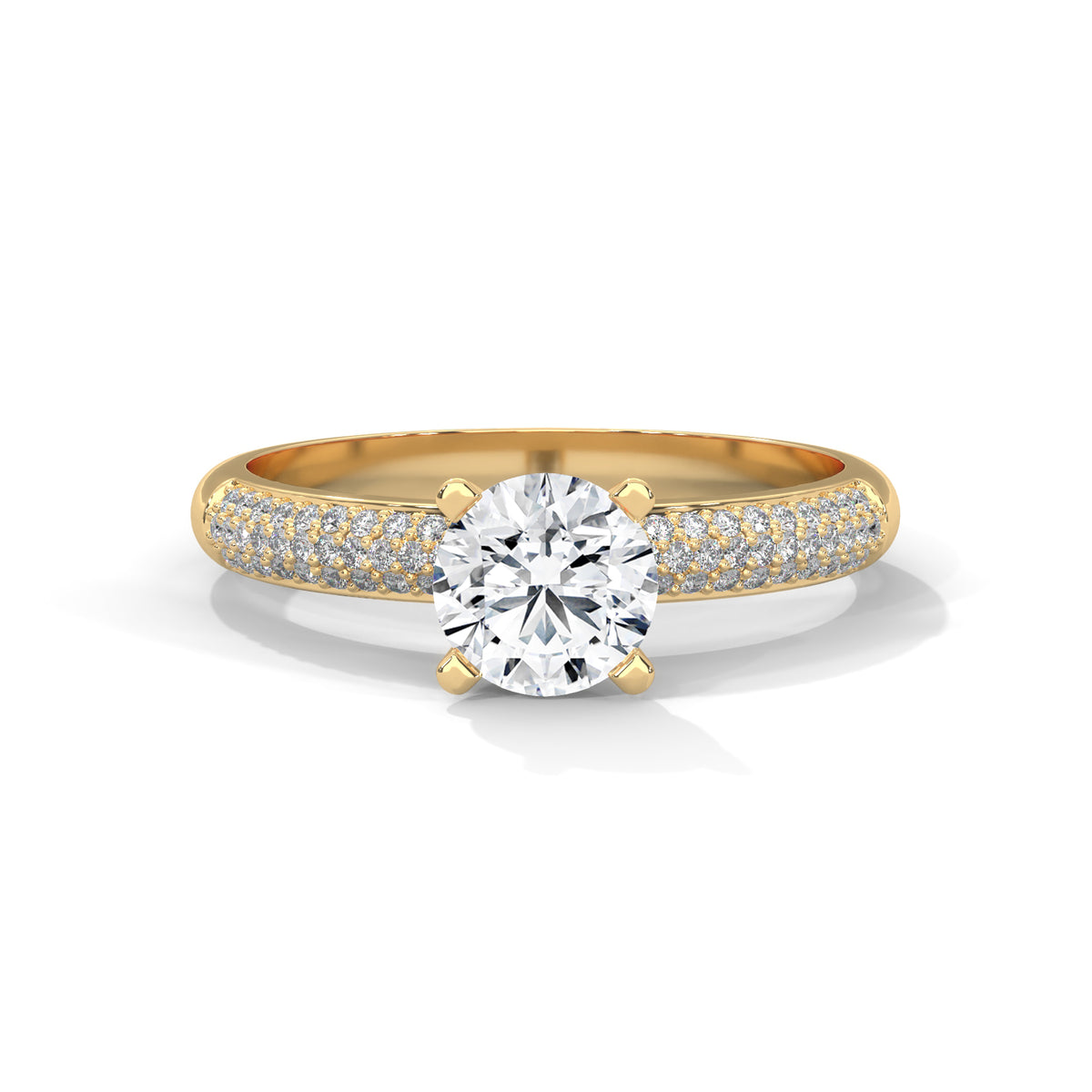 Crown Pavé Solitaire Ring