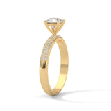Crown Pavé Solitaire Ring