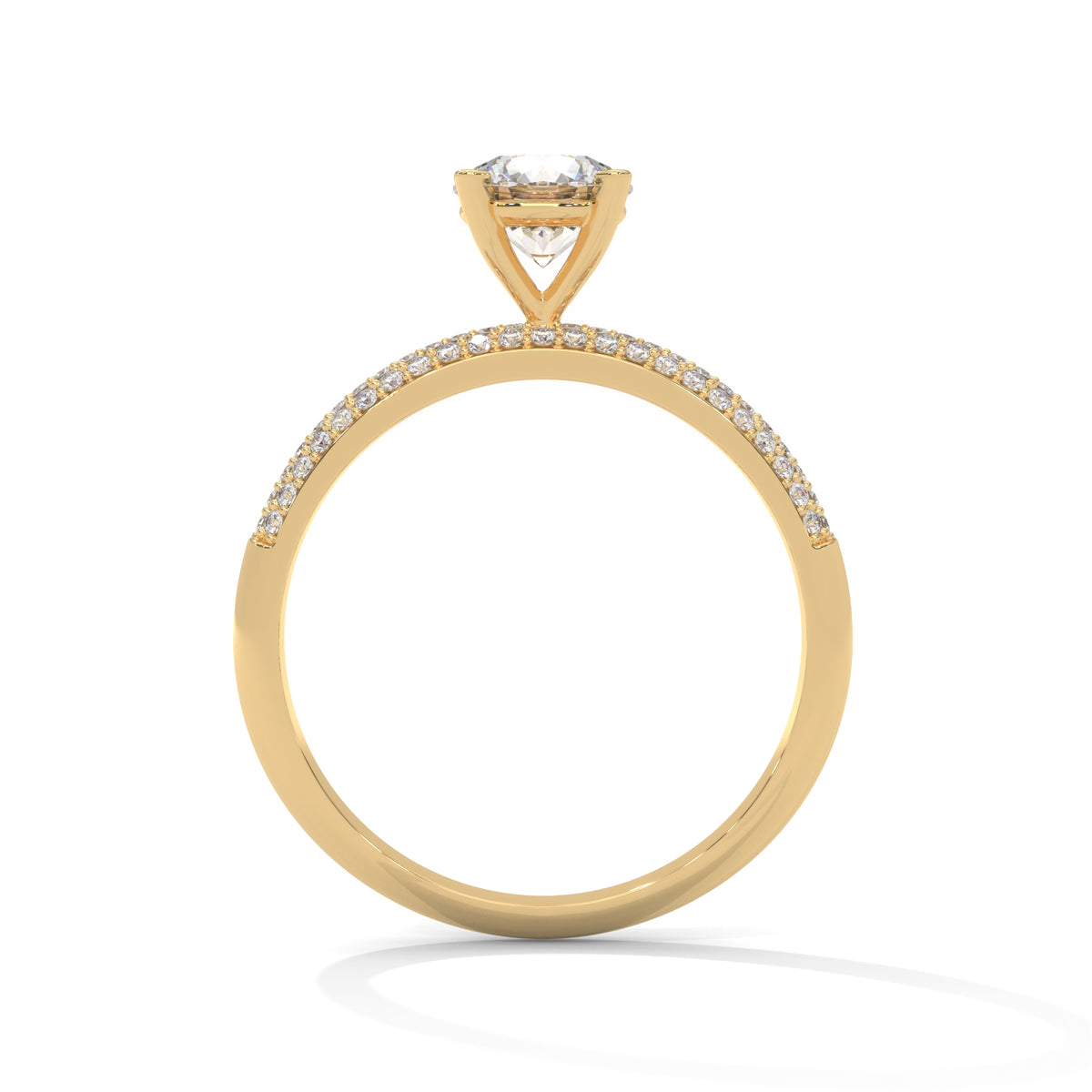 Crown Pavé Solitaire Ring