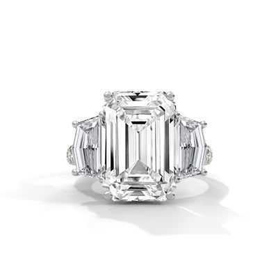 Grand Emerald Trilogy Statement Ring — IGI Certified Diamond Jewellery | My Carat India