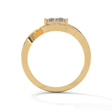 Twisted Halo Princess Solitaire Ring