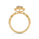 Lotus Bloom Solitaire Ring
