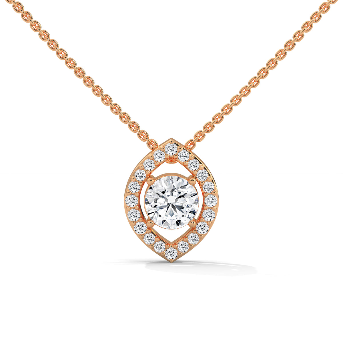 Floating Halo Solitaire Pendant