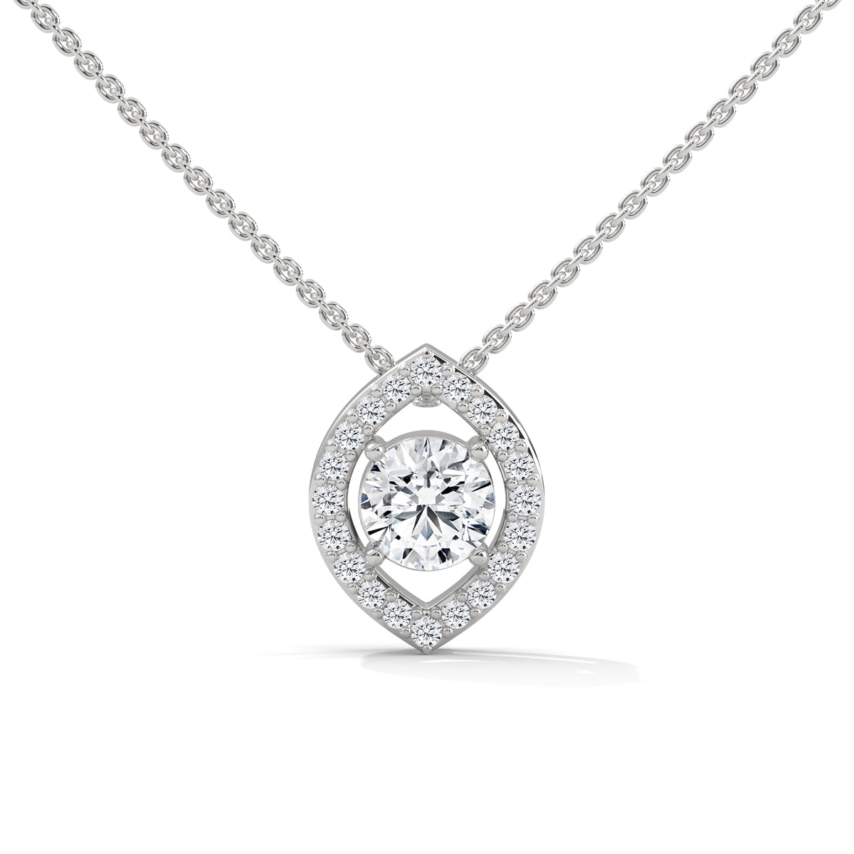 Floating Halo Solitaire Pendant