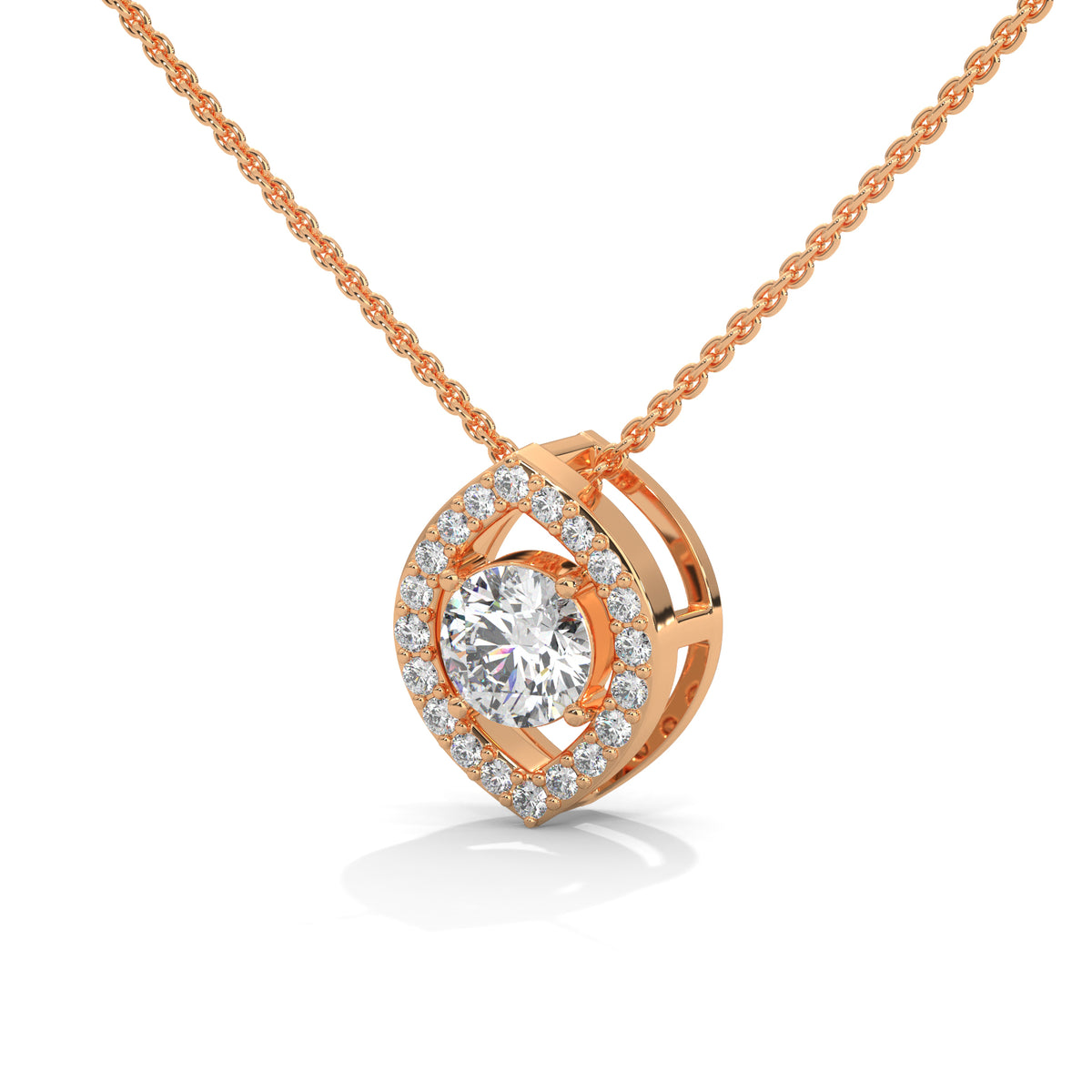Floating Halo Solitaire Pendant