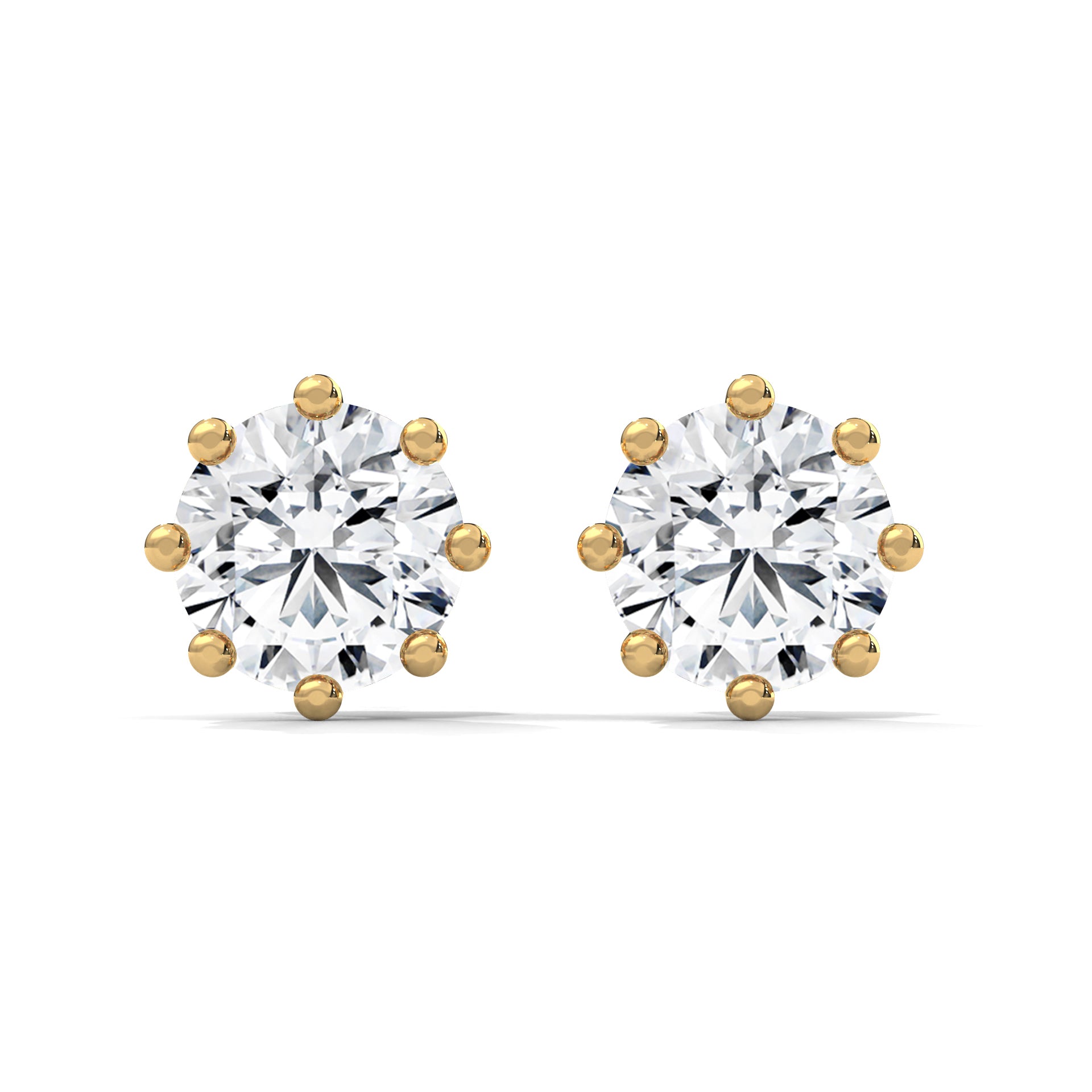 Crown Bloom Solitaire Earrings