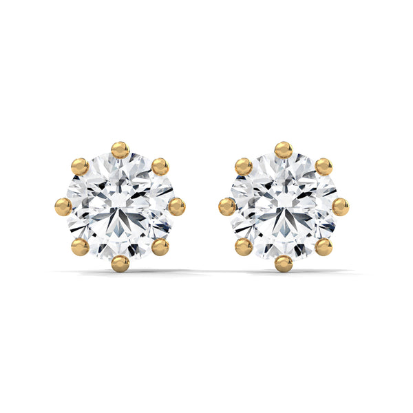 Crown Bloom Solitaire Earrings