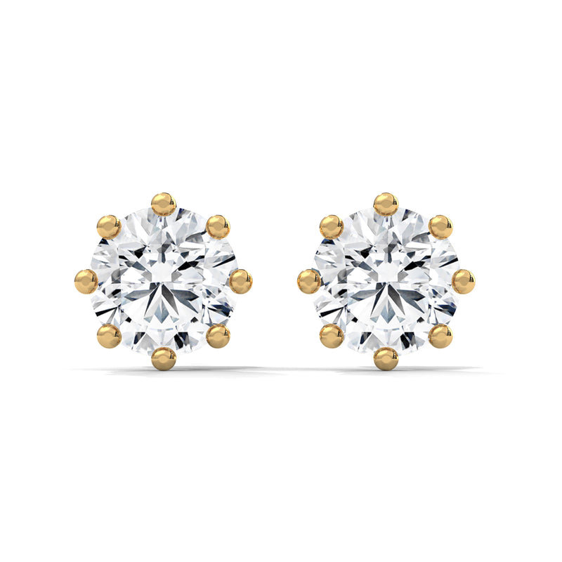 Crown Bloom Solitaire Earrings