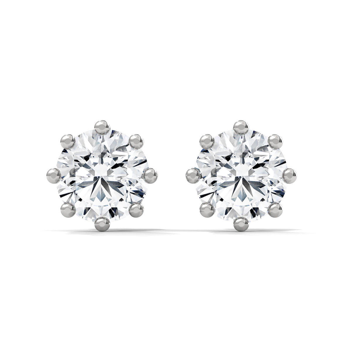 Crown Bloom Solitaire Earrings