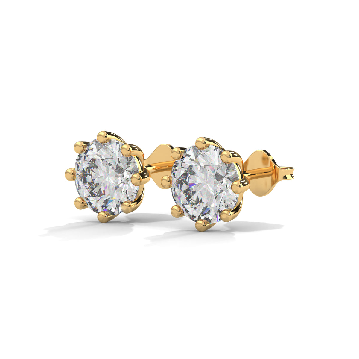 Crown Bloom Solitaire Earrings