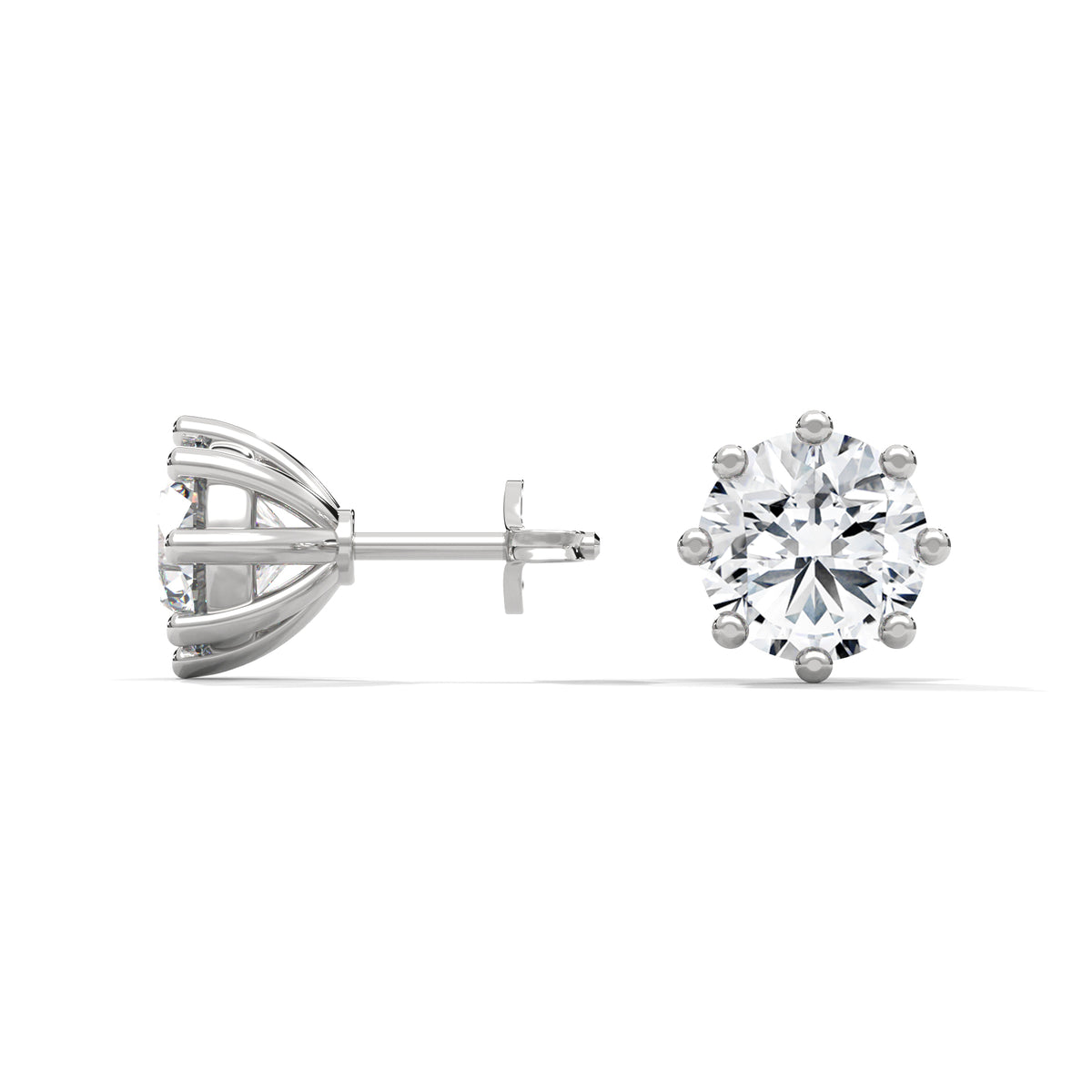 Crown Bloom Solitaire Earrings