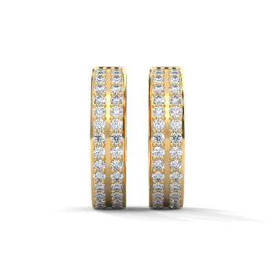 Triple Row Constellation Huggie Earrings — IGI Certified Diamond Jewellery | My Carat India