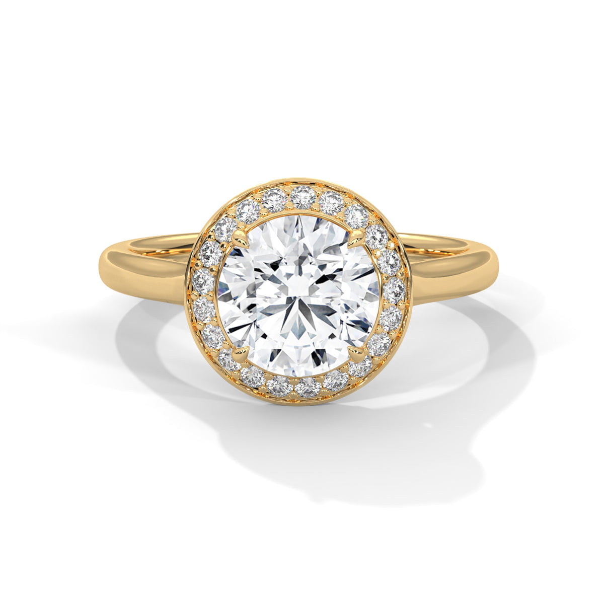 Celestial Halo Solitaire Ring