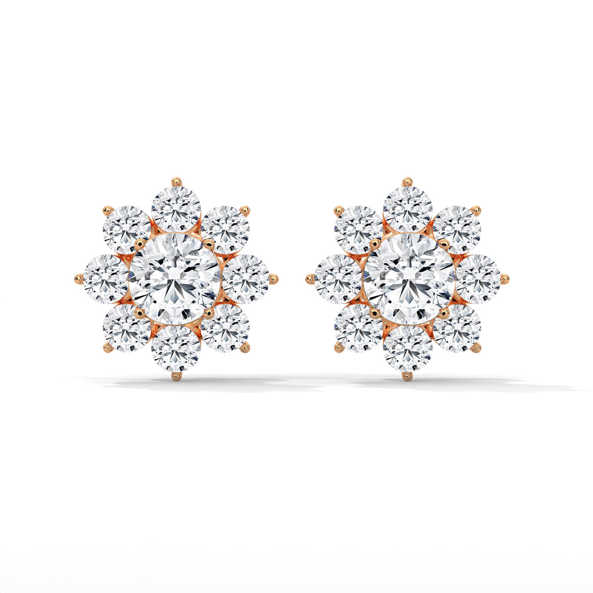 Sunburst Cluster Diamond Earrings