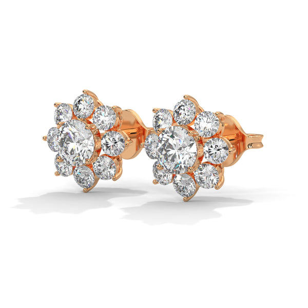 Sunburst Cluster Diamond Earrings