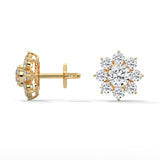 Sunburst Cluster Diamond Earrings
