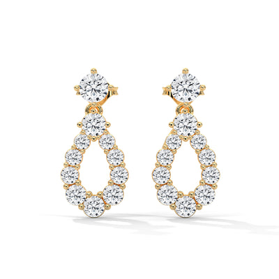 Cascading Teardrop Diamond Danglers — IGI Certified Diamond Jewellery | My Carat India