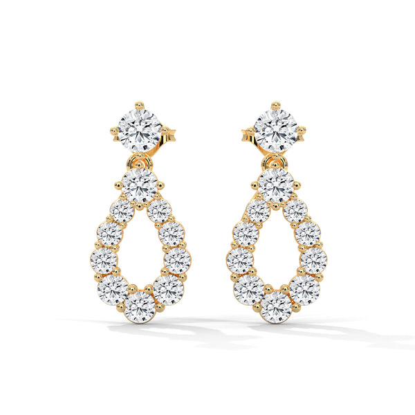 Cascading Teardrop Diamond Danglers