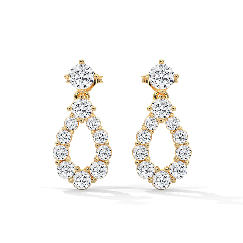 Cascading Teardrop Diamond Danglers