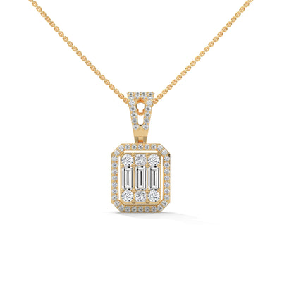Emerald Illusion Halo Pendant — IGI Certified Diamond Jewellery | My Carat India
